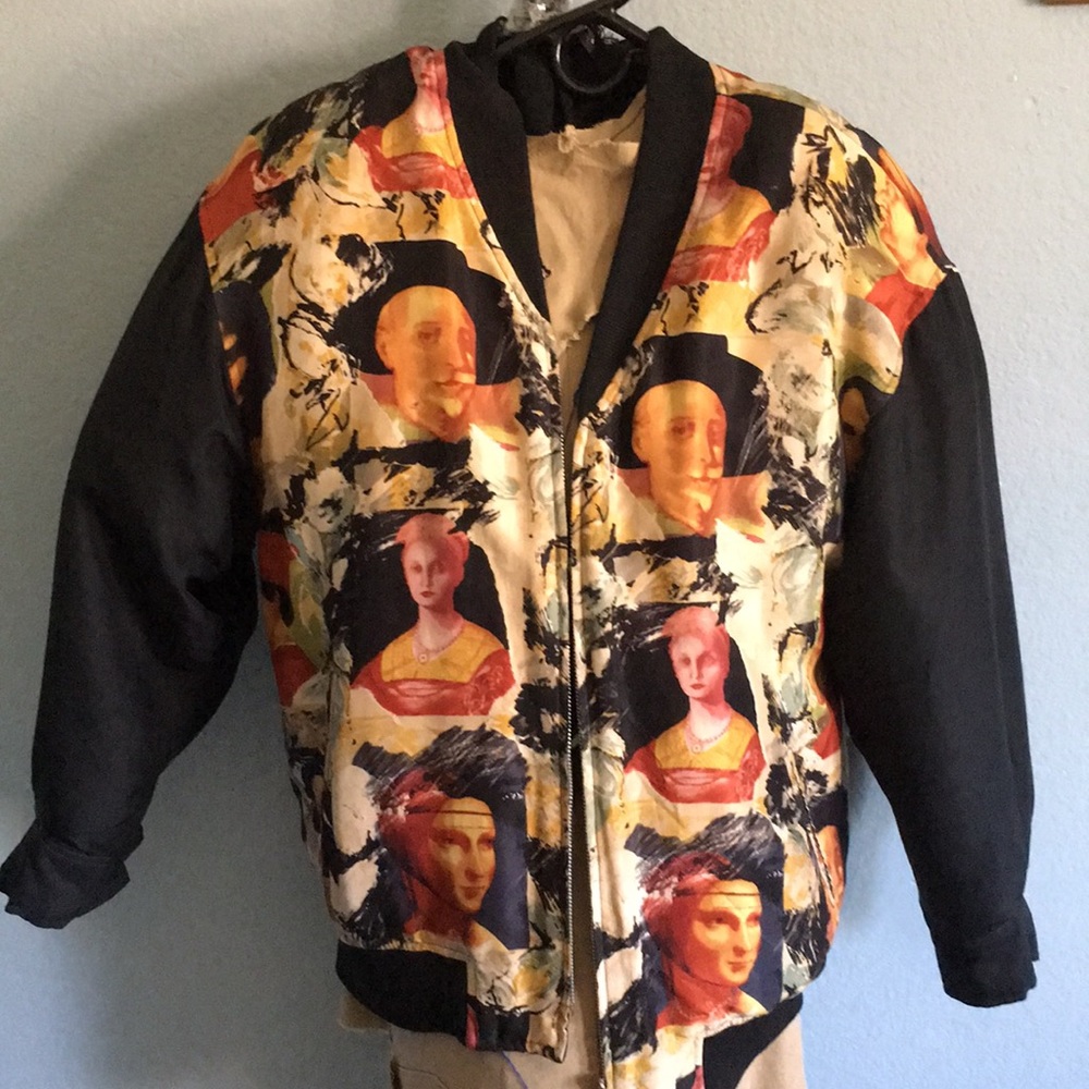 Reversible bomber jacket.
